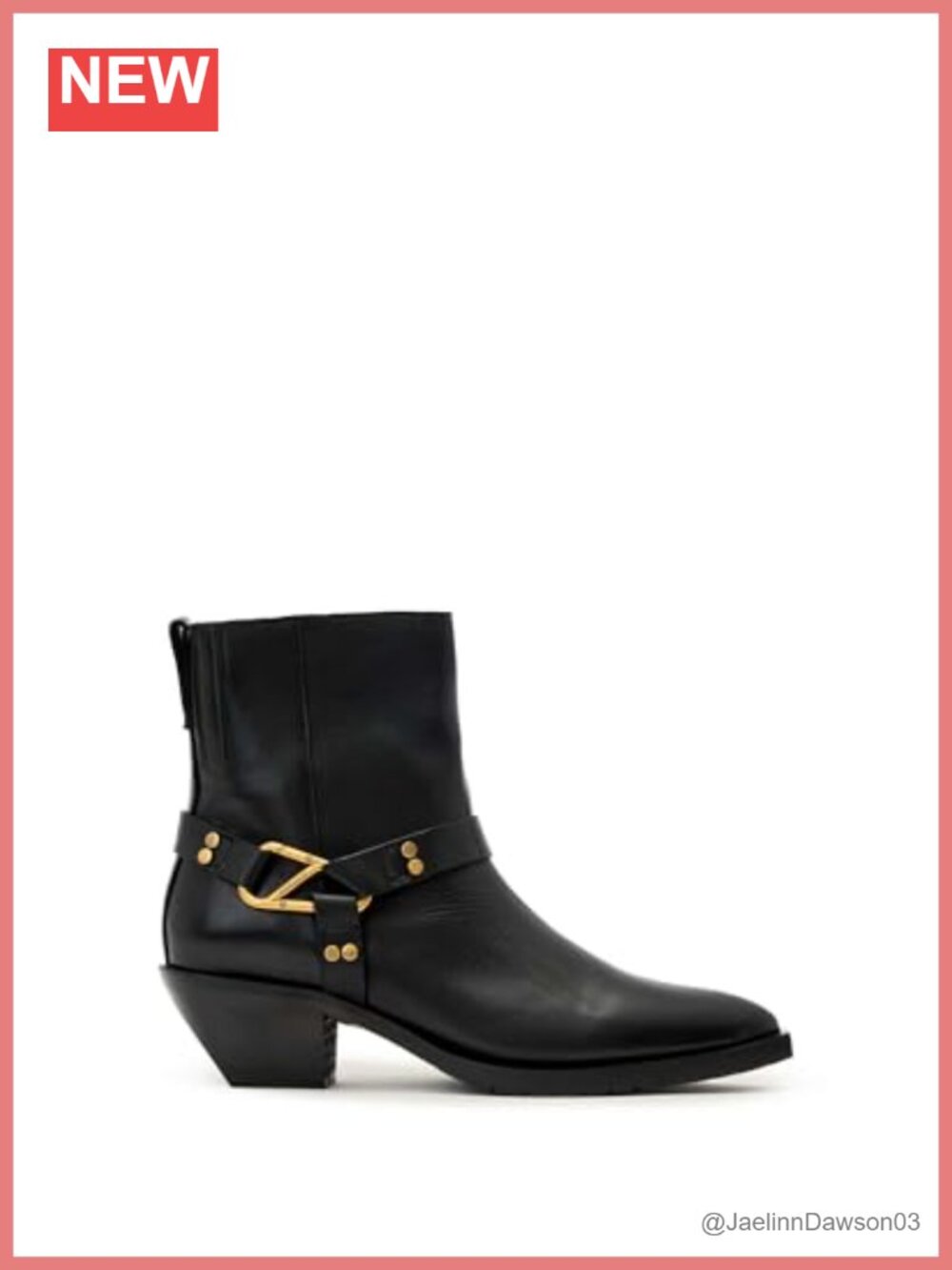 AllSaints Fox Carabiner Leather Mid-Calf Boot